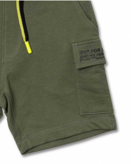 Bermuda kaki in maglia per bambino Desert trail