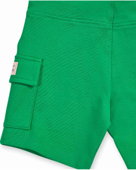 Bermuda in maglia verde per bambino The coast