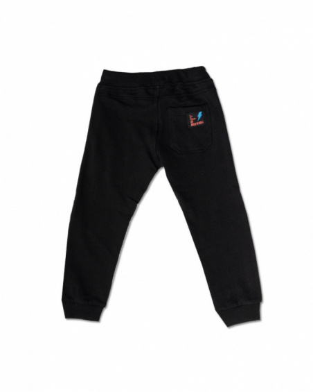 Pantalone lungo nero in maglia per bambino Wild thing Pantalone lungo nero in maglia per bambino Wild thing