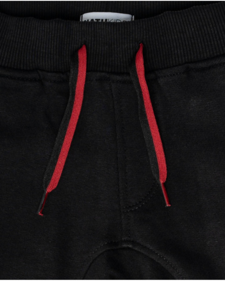 Pantalone lungo nero in maglia per bambino Wild thing