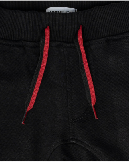 Pantalone lungo nero in maglia per bambino Wild thing Pantalone lungo nero in maglia per bambino Wild thing