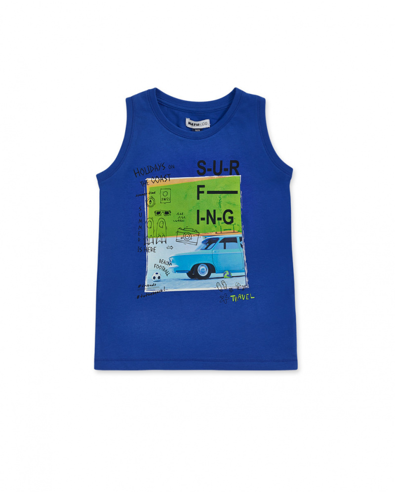 Canotta in jersey blu per bambino The coast