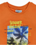 T-shirt arancione in maglia per bambino Beach Days