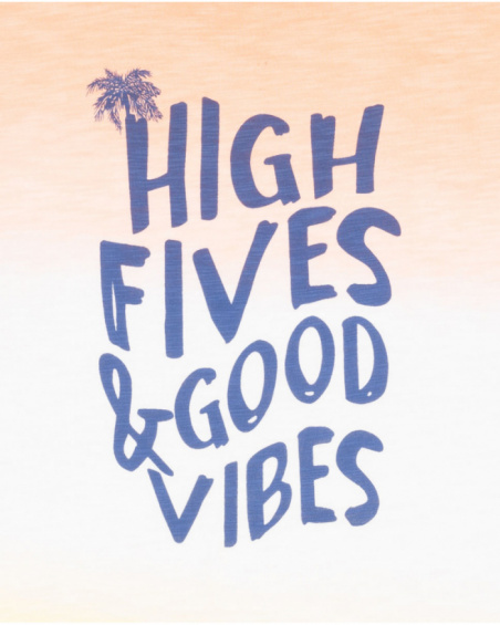 T-shirt in maglia giallo arancio per bambino Beach Days