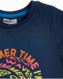 T-shirt blu navy in maglia per bambino Beach Days