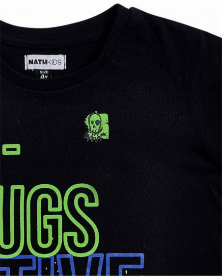 T-shirt nera in maglia per bambino Urban Activist