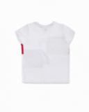 T-shirt bianca in maglia per bambino Wild thing