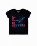 T-shirt nera in maglia per bambino Wild thing