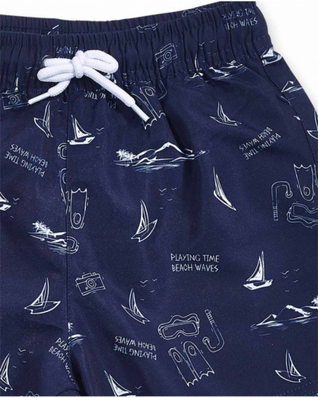 Bermuda stampati blu navy per bambino The coast
