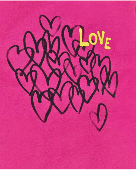 Abito fucsia in maglia per bambina Rebel Girl