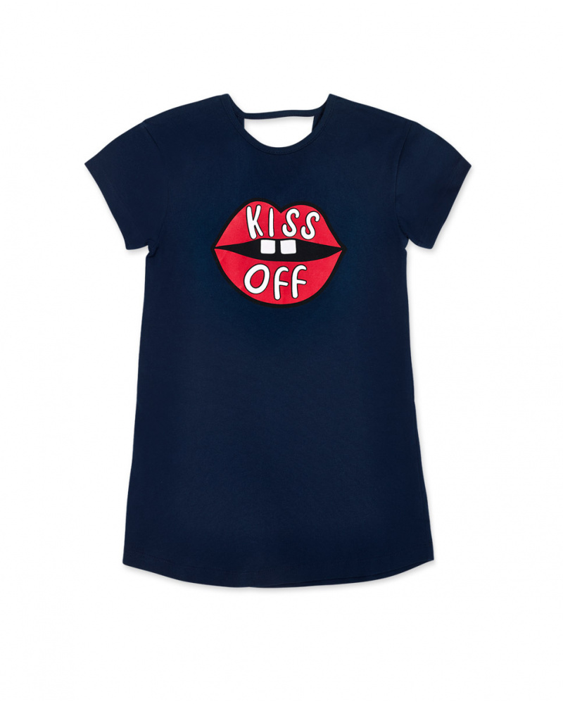 Abito in maglia blu per bambina Bad influencer