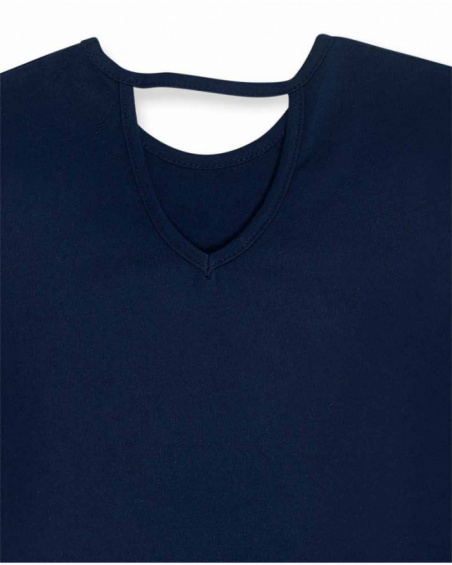 Abito in maglia blu per bambina Bad influencer