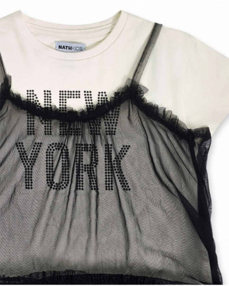 Abito in maglia tulle bianco nero per bambina One day in NYC