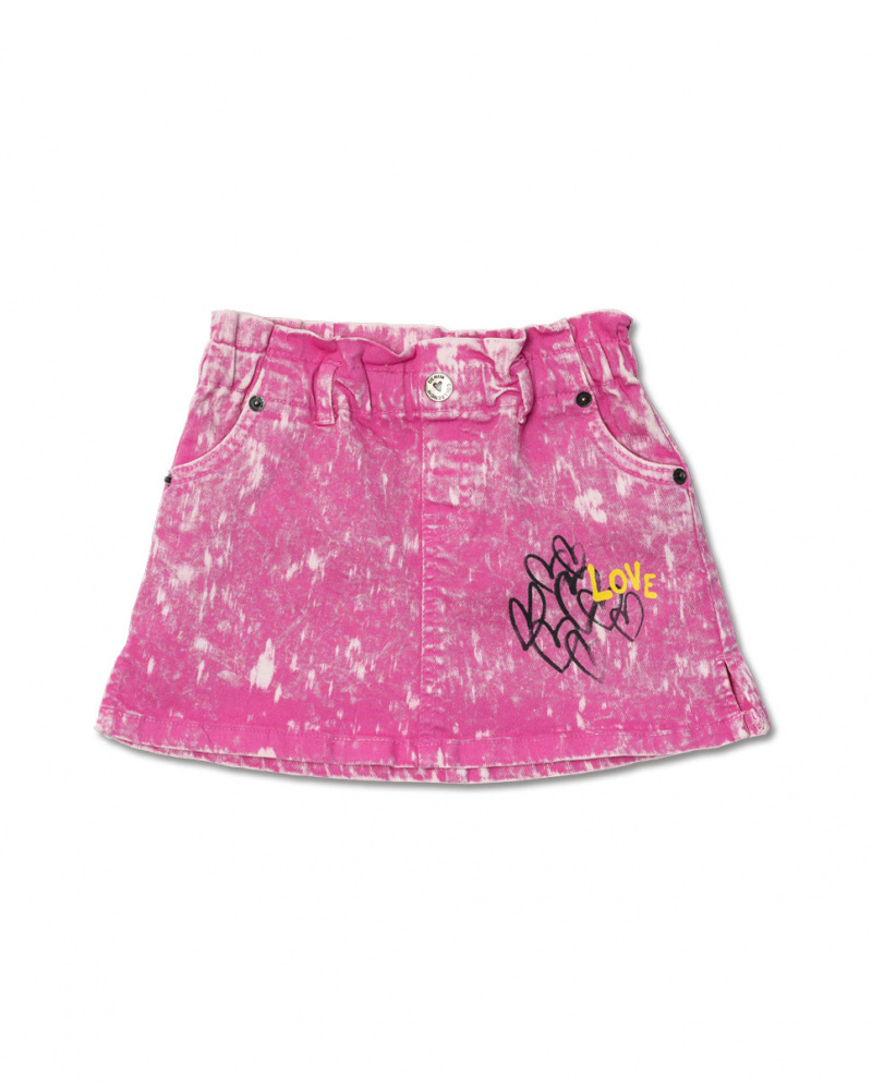 Gonna in denim fucsia per bambina Rebel Girl
