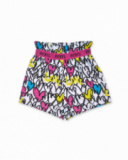 Shorts bianchi in maglia stampata per bambina Rebel Girl