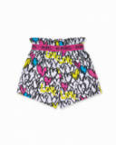 Shorts bianchi in maglia stampata per bambina Rebel Girl