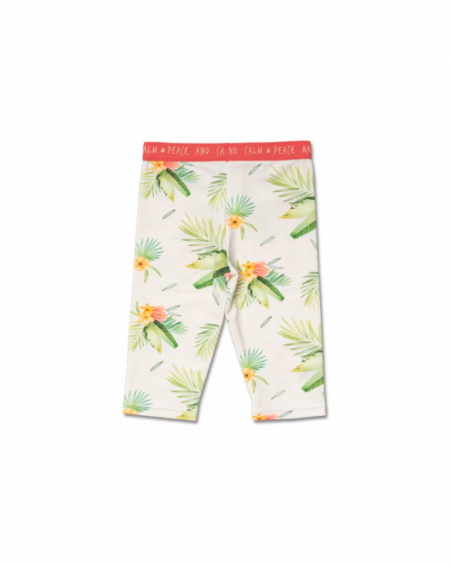 Leggings da ciclista in maglia bianca da bambina Oasis