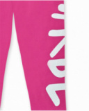 Leggings lungo fucsia in maglia per bambina Rebel Girl