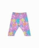 Leggings da ciclista da bambina in jersey stampato Paradiso da