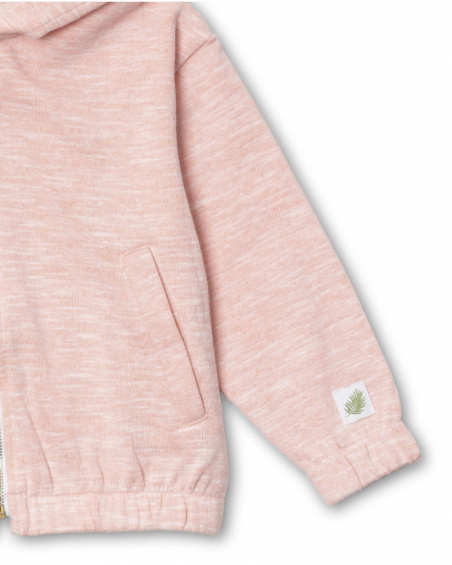 Felpa aperta in maglia arancione per bambina Oasis