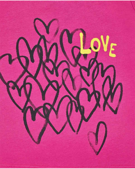 Canotta fucsia in maglia per bambina Rebel Girl