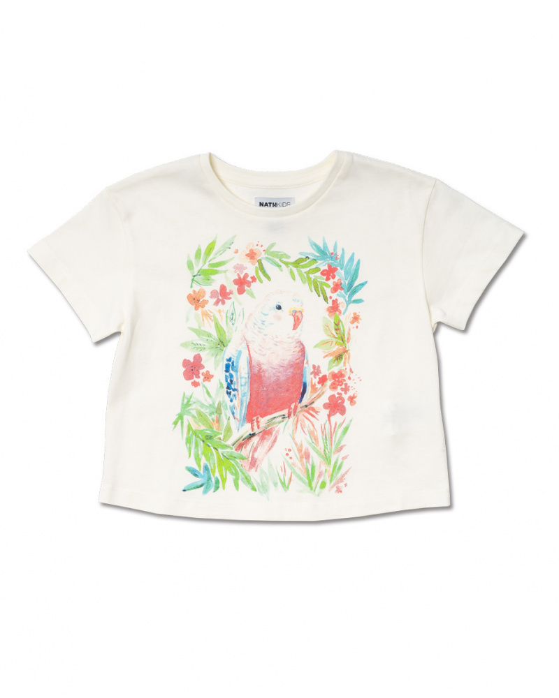 T-shirt bianca in maglia da bambina Oasis
