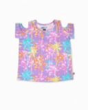 T-shirt da bambina in maglia stampata Paradiso beach
