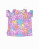 T-shirt da bambina in maglia stampata Paradiso beach