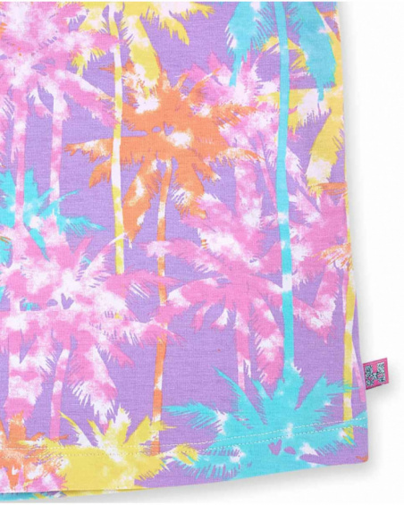 T-shirt da bambina in maglia stampata Paradiso beach