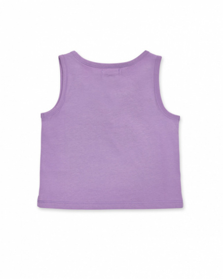 Canotta in maglia viola per bambina Paradiso beach