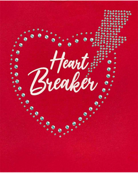 T-shirt in maglia rossa per bambina Bad influencer