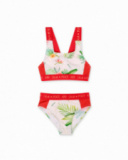 Bikini bianco arancio per bambina Oasis