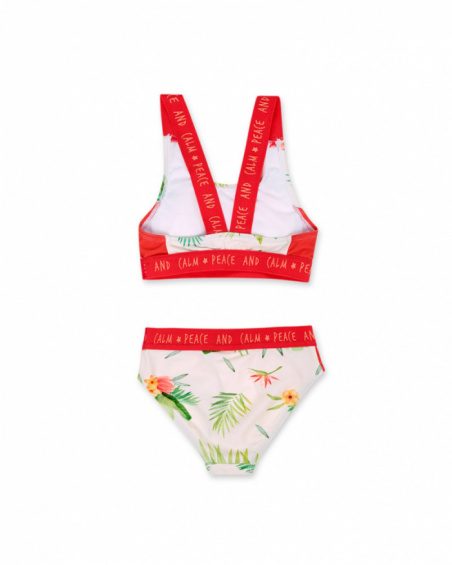 Bikini bianco arancio per bambina Oasis