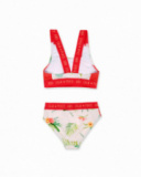 Bikini bianco arancio per bambina Oasis