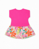 Robe en maille popeline fushia Seashell girl