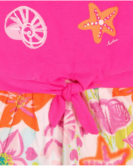 Robe en maille popeline fushia Seashell girl