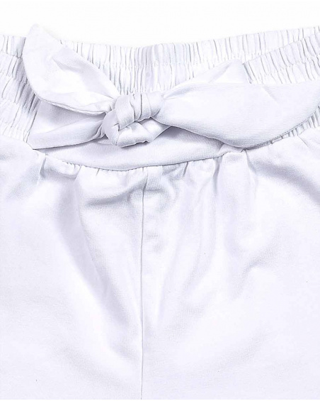 Short en maille blanc pour fille Basics Bébé