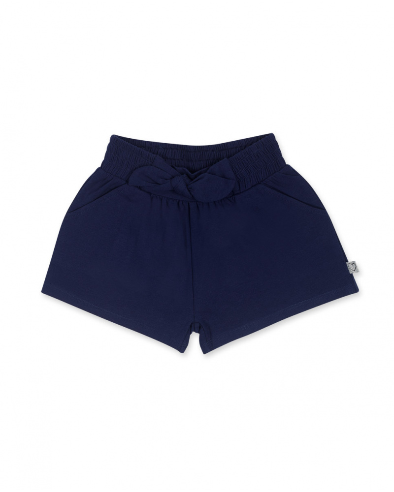 Short en maille bleu marine pour fille Basics Kids