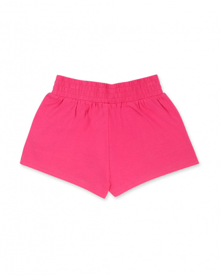 Short en maille rose pour fille Basics Kids