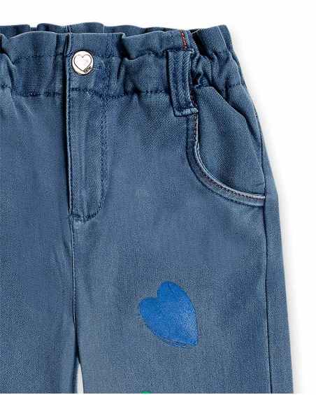 Pantalon long en maille bleu pour fille Holidays