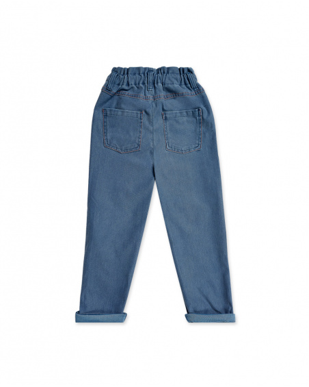 Pantalon long en maille bleu pour fille Holidays