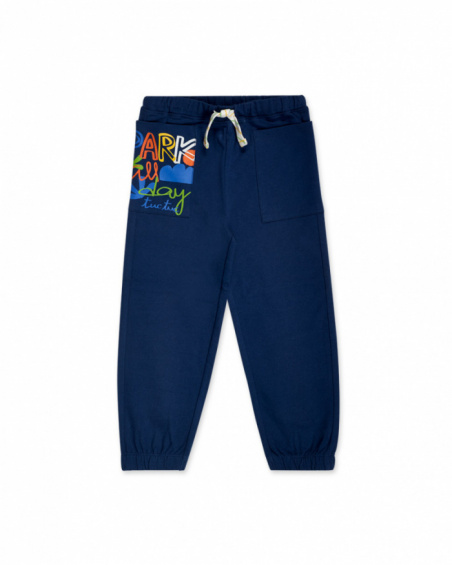 Pantalone Park Life in felpa blu per bambino