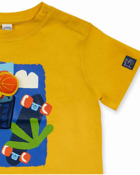 T-shirt Park Life arancione in maglia per bambino