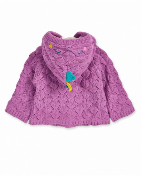 Giacca tricot rosa da bambina Dragon Finder