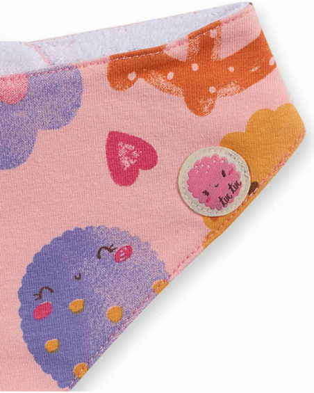 Stampa bandana in maglia rosa per bambina Happy Cookies