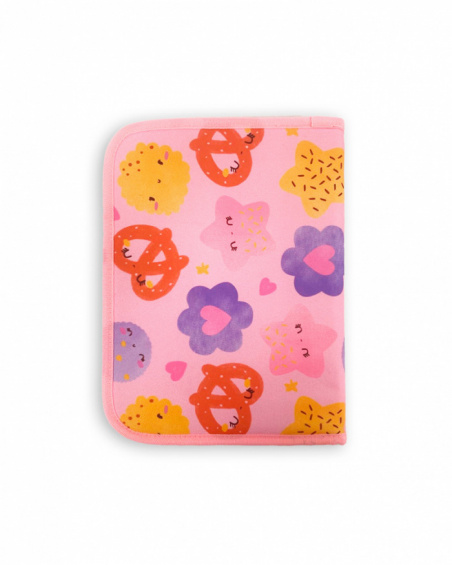 Portadocumenti per bambina con stampa rosa Happy Cookies