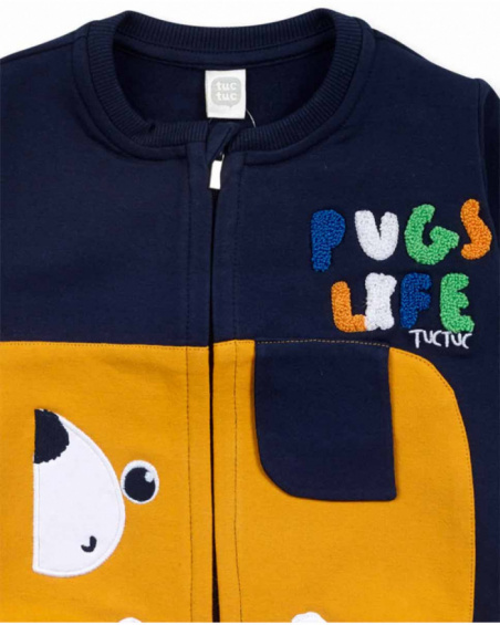Pugs Life set peluche giallo lavorato a maglia per bambino