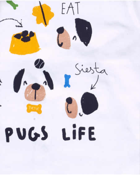 Pugs Life set peluche giallo lavorato a maglia per bambino