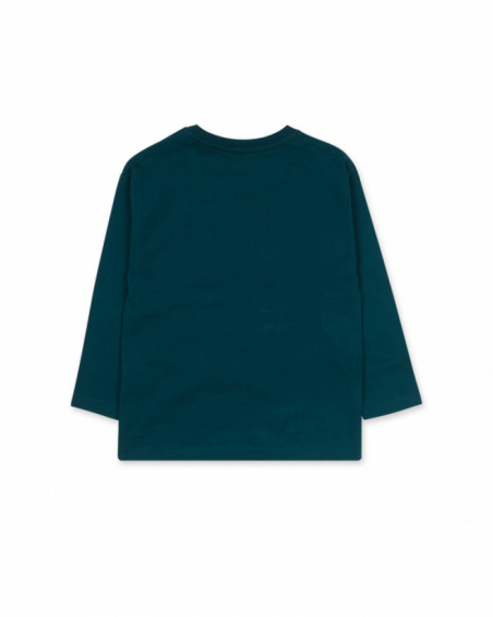 T-shirt verde in maglia per bambino Trecking Time