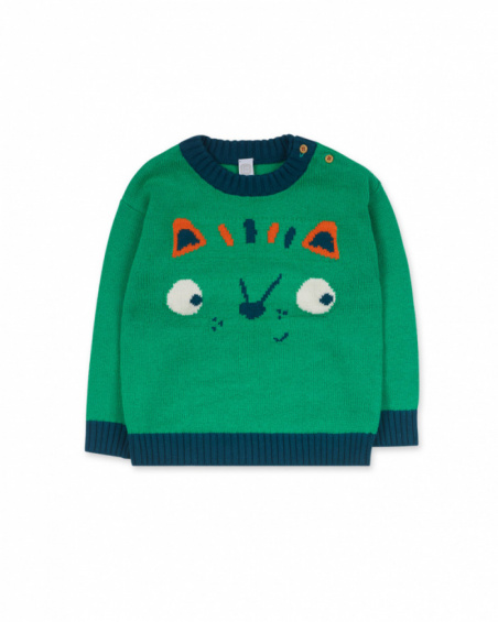 Maglia verde tricot per bambino Trecking Time